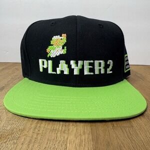 Super Nintendo World Player 2 Luigi Hat Universal Studios Black Green Cap‎ NWT